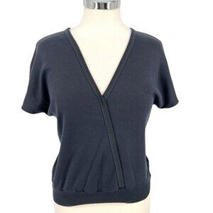 Diane Von Furstenberg For Camicetta Vintage Black V-Neck Knit Top Size Medium